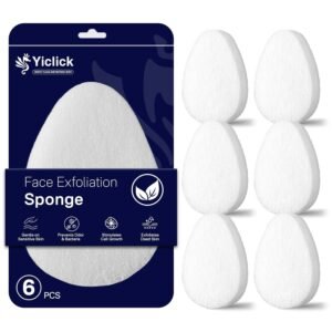 Yiclick Exfoliating Facial Sponge – Daily Cleansing Face Scrubber Exfoliator, Makeup Blackhead Remover Tools, Face Scrub Brush, Reusable Exfoliating Pads for Women