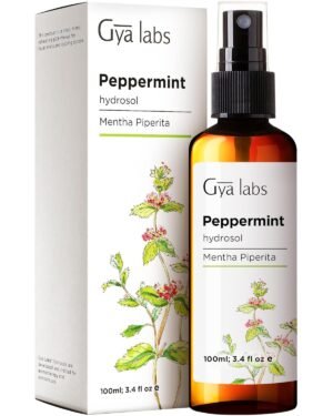 Gya Labs Peppermint Hydrosol – 3.4 Fl Oz – Hydrating Face & Body Mist for Skin Toner & Hair Refresher – As Pillow, Room & Linen Spray for Fresh Scent