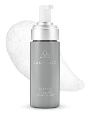 COSMEDIX Clarify Salicylic Acid Foaming Face Wash – Gentle Exfoliating Cleanser for Sensitive & Blemish-Prone Skin – Aloe Vera Formula for Glowing, Balanced Skin – 145 ml / 5 fl oz