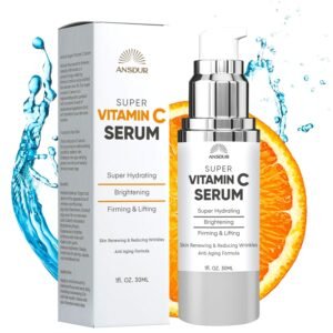 Super Vitamin C Serum for Women Over 70: Vitamin C Face Serum, Niacinamide, Bakuchiol, Hyaluronic Acid, Hydrating, Lifting, Reduces Aging Spots and Wrinkles – Korean Skin Care, 1 fl oz