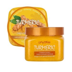 Turmeric & Honey Body Scrub with Shea Butter and Sugar – Moisturizing Exfoliator for Skin Removal, Leaves Skin Soft, Smooth, Full Body, Hands, Feet Use – 21.5 oz