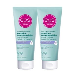 eos Shea Better Sensitive Skin Women’s Shave Cream- Fragrance-Free, 2-pack of 7 oz containers