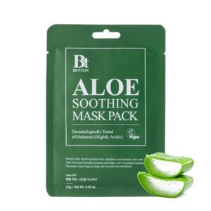 BENTON Aloe Soothing Mask Pack 23g 10 Pack (230g_new) – Aloe & Green Tea Leaf Water Contained Hydrating and Cooling Facial Mask Sheet, Fresh Moisturizing and Cooling Effect
