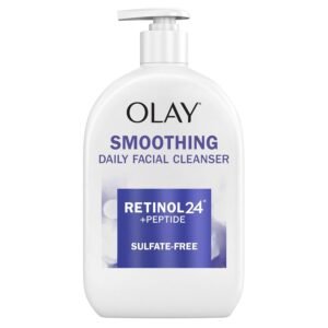 Olay Face Wash Daily Facial Cleanser with Retinol, Peptides and Glycerin, Smoothing and Hydrating Anti Aging Face Wash, Sulfate Free Cream Cleanser for Mature Skin, Daily Use, 16 Oz