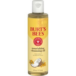 Burt’s Bees Nourishing Cleansing Oil With Coconut and Argan Oils, Cleansing Face Oil for Normal to Dry Skin, College Back to School Dorm Essentials, Natural Origin Skin Care, 6 fl. oz. Bottle