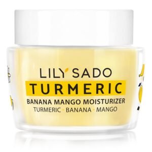 LILY SADO Turmeric Banana Mango Face Moisturizer – Luscious Creamy Nutrient-Rich Natural Daily Facial Cream w Chamomile & Rosemary – Vegan Anti-Aging Lotion For Wrinkles & Fine Lines