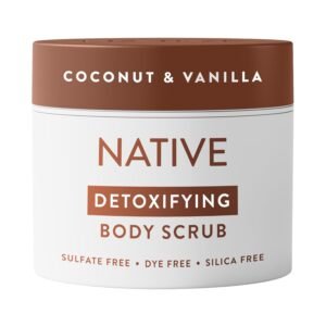 Native Coconut & Vanilla Exfoliating Body Scrub for Women & Men, 1 Wash to Soft, Smooth Skin, Gently Exfoliates Even Sensitive Skin, Clean Formula, Enhances Skin Radiance, Free of Silica, 12 oz