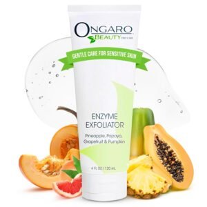 Ongaro Beauty Organic Face Scrub – Natural Exfoliating Face Wash & Enzyme Peel for Sensitive Skin – Facial Scrub Exfoliator for Women & Men – Clear Acne & Unclog Pores – Smooths & Brightens – 4 FL OZ