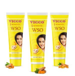 Vicco Turmeric WSO Vanishing Cream 70 Year Legacy of Ayurveda, with Turmeric for Daily Skincare, Lightweight Formula, Vegan, 100% Natural – 2.82 oz (3 Pack)