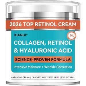 Retinol Face Cream with Collagen & Hyaluronic Acid – Anti Aging & Firming Face Moisturizer for Women & Men – Wrinkle Reduction Night & Day Cream, 1.7 Fl Oz