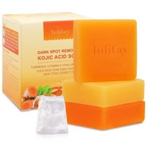 Inlifay Kojic Acid Turmeric Soap: Dark Spot Remover for Face Body – Skin Cleansing Bar for Women with Hyperpigmentation – Home Travel Use in Summer