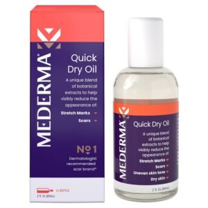 Mederma Quick Dry Oil – Scar and Stretch Mark Treatment, Improves Appearance with Natural Botanical Extracts, Paraben-Free, Fast-Absorbing, Hydrates Dry Skin, Reduces Uneven Skin Tone, 2.02 Oz (60ml)