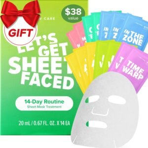 I DEW CARE Collagen Sheet Mask Variety Pack – 14 Days Facial Masks Skincare Korean | Hydrating Collagen Face Mask, Moisturizing Beauty Skin Care, Sheet Masks for Women, Stocking Stuffers,14EA