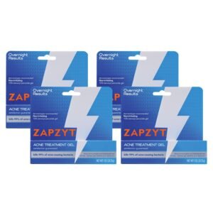 Zapzyt Maximum Strength 10% Benzoyl Peroxide Acne Treatment Gel 1 oz. (Pack of 4)