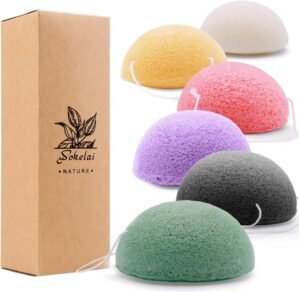 Konjac Facial Sponges for Cleansing Exfoliating – Konjac Face Sponge for Washing Face Body, Natural Cleaning Puff Buff Scrubber for Shower Bath SPA for Babys Men Women