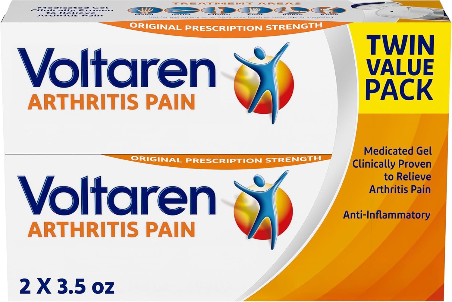 Voltaren, Arthritis Pain Gel for Powerful Topical Arthritis Pain Relief with Diclofenac – New Easy Open Cap – 100 g x 2