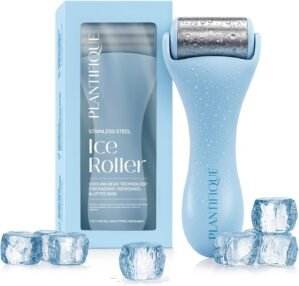 PLANTIFIQUE Ice Roller for Face – Stainless Steel Cooling Eye Roller – Reduce Puffiness, Improve Lymphatic Drainage & Soothe Skin