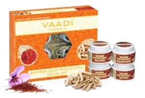 Facial Kit – Saffron-sandal Facial Kit with Sandalwood Oil, Lemongrass, Orange Peel & Shea Butter ★ ALL Natural ★ Suitable for All Skin Types Unisex – ★ 70 Grams – Vaadi Herbals