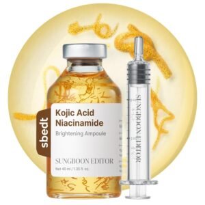 SUNGBOON EDITOR Glow Intensive Kojic Acid Ampoule, Radiance-Boosting Serum for Face with Kojic Acid, Turmeric & PHA, For Uneven Skin Tone & Dark Spot Care, Korean Skincare, 1.35 fl oz
