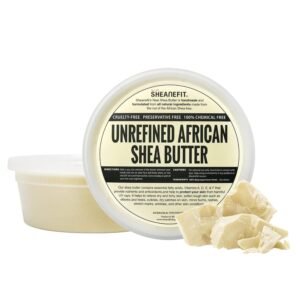 Sheanefit Raw Unrefined African Shea Butter, Natural Body Butter, Soft & Smooth Daily Moisturizer For Face & Body Ivory 8oz (Pack of 1)