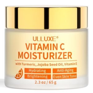 Vitamin C Face Moisturizer, Brightening & Anti-aging Face Cream with Turmeric for Dark Spots, Wrinkles & Uneven Tone, Glowing Skin Care Hydrating with Niacinamide & Squalane for All Skin Types, 2.3 Oz