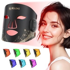 FOLOKE Red Light Therapy Mask for Face, LED Face Mask Light Therapy with Red 630±5nm & NIR 830nm, Body Beauty Machine for Care at Home