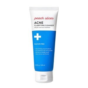 Peach Slices – Acne Clarifying Cleanser (4.05 oz) – 2% Salicylic Acid Acne Treatment – Clear & Prevent Breakouts, Hydrate – Cucumber, Cica, Acerola – Vegan, Cruelty Free, Korean Skin Care & Beauty