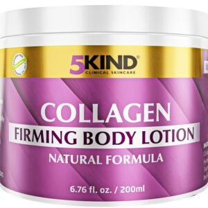 Collagen Cream 6.76 Fl Oz- Natural Collagen Body Lotion for Firmer & Conditioned Skin – Crepe Skin Firming Cream – Collagen Lotion for Women & Men – Crepey skin repair treatment by 5kind