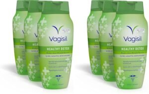 Vagisil Feminine Wash for Intimate Area Hygiene,Healthy Detox,All Over Body Wash for Women,Gynecologist Tested,Hypoallergenic and pH Balanced,12 Fl Oz,(Pack of 6)