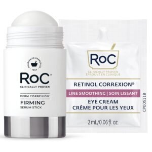 RoC Derm Correxion Retinol Firming Serum Stick with Antioxidants to Visibly Tighten and Firm Wrinkles and Laugh Lines 1.0 oz plus Retinol Eye Cream Packette