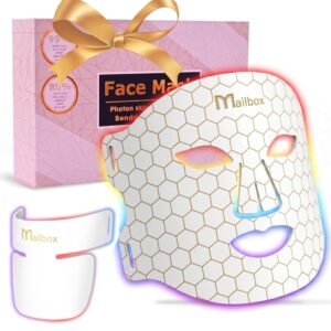 Red Light Therapy for Face Mask, 4-Color LED Spectrum Mask, 850nm Infrared & Red Light Masks 3 Gears Energy Adjustment LED Skincare Mask for Home and Travel
