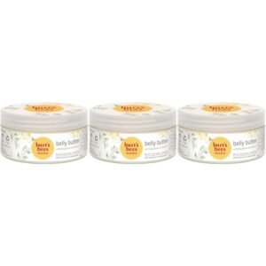 Burt’s Bees Mama Belly Butter Stretch Mark Cream for Pregnancy Massages Body & Reduces Scar Appearance, Prenatal & Postnatal Tummy Skin Care, Shea Butter & Vitamin E Rich Formula, 6.5 Oz (Pack of 3)