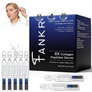 6X Collagen Peptides Serum,80000ppm PDRN Anti-Aging Hydrating Serum for Plump & Firm – Looking Skin, Peptides Serum for Face – Fine Lines & Wrinkles & Radiance(1.5 ml*30)
