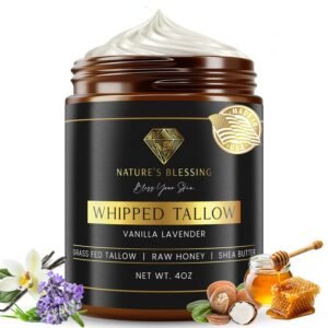 Nature’s Blessing Anti-Aging Beef Tallow Cream for Fine Lines & Wrinkles | Collagen Booster Infused w/Organic Honey & Shea Butter | Deep Hydration for Youthful Glow
