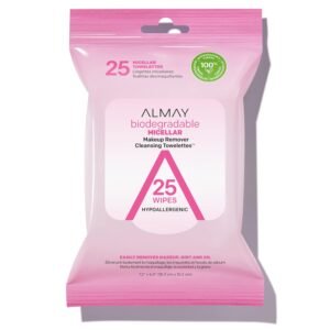 Almay Micellar Makeup Remover Cleansing Towelettes, Hypoallergenic, Fragrance-Free, 25 count