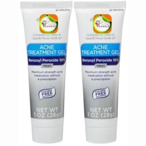 Equate 2-Pack 10% Benzoyl Peroxide Acne Treatment Gel – Powerful Skincare Combo for Clear, Radiant, and Acne-Free Skin + Create Sticker