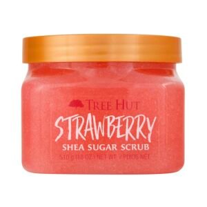Tree Hut Strawberry Shea Sugar Scrub, Exfoliating, Hydrating & Moisturizing Body Scrub with Shea Butter & Nourishing Essential Oils, Smooth & Soften Skin, 18 oz