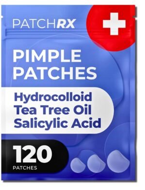 PatchRx Salicylic Pimple Patches (120 Pack), Salicylic Acid Acne Patches with Tea Tree Oil – Zit Patch and Pimple Stickers for Face for Skin Care – Salicylic Acid Acne Dots (Packaging May Vary)