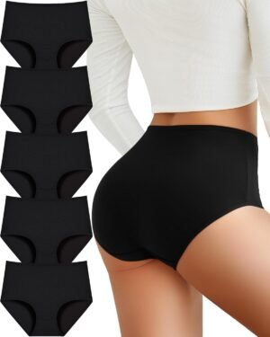 UNDER THE SEA Cotton Underwear for Women High Waisted Full Coverage Soft Briefs Plus Size Women’s Panties XS-XXXL 5 Pack