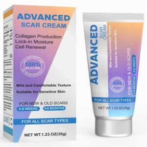 Silicone Scar Cream Scar Gel – Advanced Scar Treatment Keloid Bump Removal for Surgical Scars, C-Section, Injury, Stretch Marks, Acne, Burns, Keloids, Old & New Scars, 1.23Oz (35g)