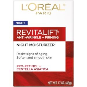 L’Oreal Paris, RevitaLift Anti-Wrinkle + Firming Night Cream Moisturizer 1.7 oz (Pack of 2)