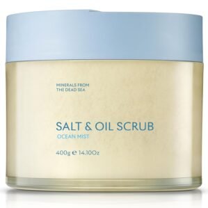 SEACRET Dead Sea Salt & Oil Body Scrub – Moisturizing, Exfoliating Scrub for Rough Dry Skin, Strawberry Legs, KP with 8 Botanical Oils, Paraben-Free, 14.1 oz