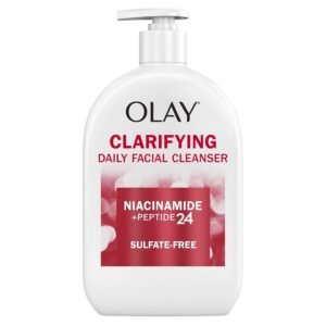 Olay Face Wash, Daily Facial Cleanser with Niacinamide, Peptides & Glycerin – Clarifying, Refreshes Skin Surface, Refines Appearance of Pores – Sulfate-Free, Paraben-Free, Oil-Free, 16 Oz