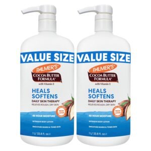 Palmer’s Cocoa Butter Formula Daily Skin Therapy Body Lotion, Pump Bottle, 33.8 Ounces (Pack of 2)