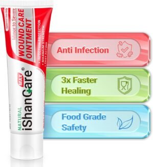iShanCare Advanced Wound Healing Ointment Accelerates Recovery of Cuts, Scrapes, Bed Sores, and Abrasions Creates a Protective Barrier to Guard Against Infection Natural Skin Repair Formula 1.76 oz