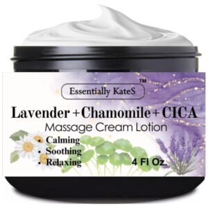 Essentially KateS Lavender + Chamomile + CICA Cream Lotion 4 Fl Oz – Calming, Soothing, Relaxing, Hydrating.