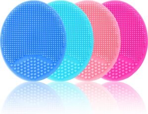 Silicone Facial Cleansing Brush – 4 Pack Face Scrubber & Exfoliator for Deep Cleaning, Soft Brush, Blackhead & Acne Pore Care