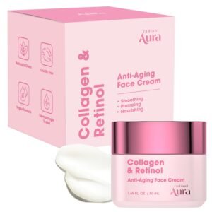 Collagen & Retinol Face Cream – Dermatologist Tested, Anti Aging, Korean Skin Care – Firming, Anti Wrinkle, Hydrating Moisturizer, Pore Care – Vegan, Clean Beauty – 1.69 Fl Oz