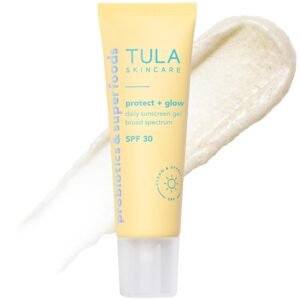 TULA Skin Care Protect + Glow Daily Sunscreen Stick Gel Broad Spectrum SPF 30 – Skincare-First, Non-Greasy, Non-Comedogenic & Reef-Safe with Pollution & Blue Light Protection.