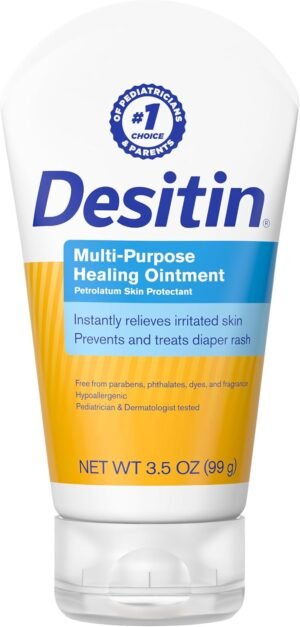 Desitin Multipurpose Adult & Baby Healing Ointment Tube with Petroleum Jelly for Treatment & Relief of Diaper Rash, Dry Skin, Chafing, & Minor Burns for Infants and Kids, FSA/HSA Eligible, 3.5 oz